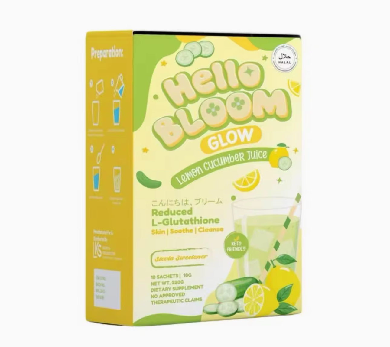 Hello Bloom Glow Lemon&Cucumber Juice |18gx10sachets