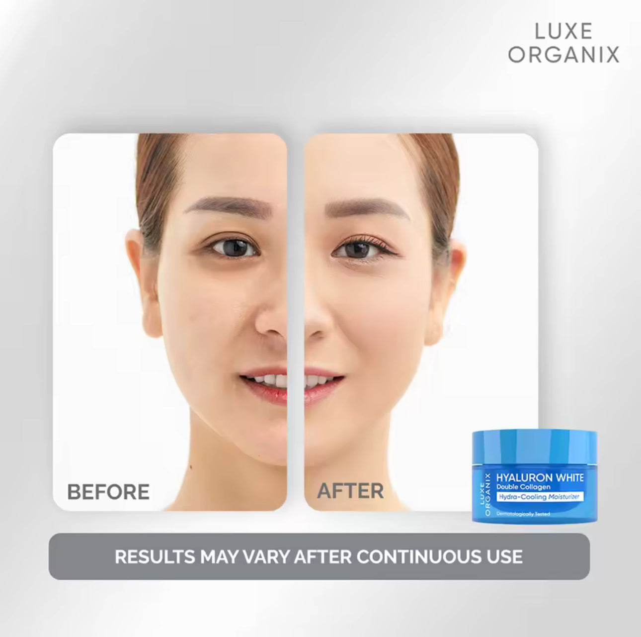 LUXE ORGANIX Hyaluron White Double Collagen Hydra-Cooling Moisturizer 50g