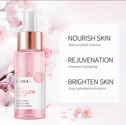 LAIKOU Japan Sakura Serum Skin Rejuvenation Anti-wrinkle Shrink Pores Moisturizing Skin Glowing Whitening Essence 17ml