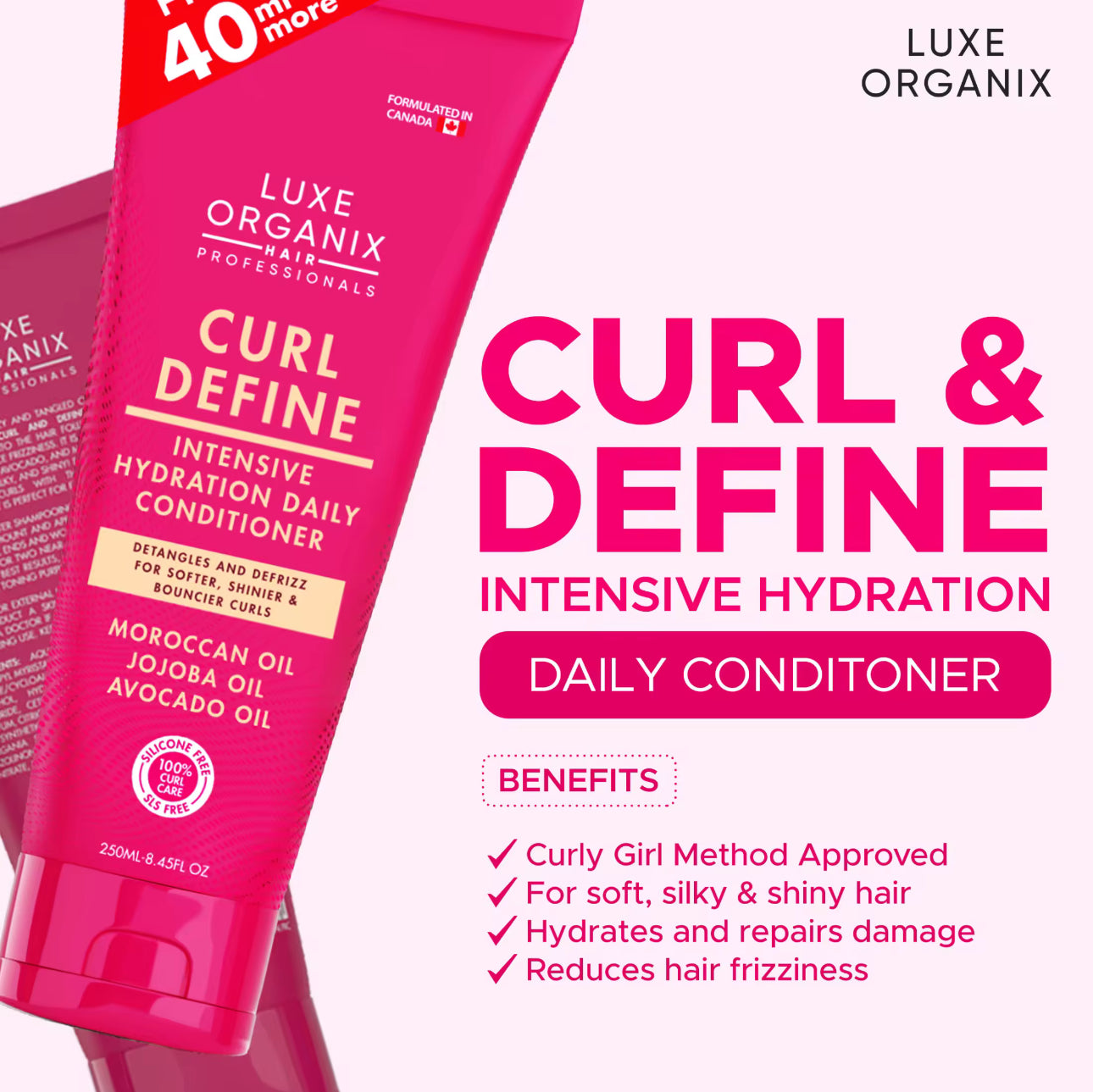 LUXE ORGANIX Curl Define Intensive Hydration Daily Conditioner 210ml