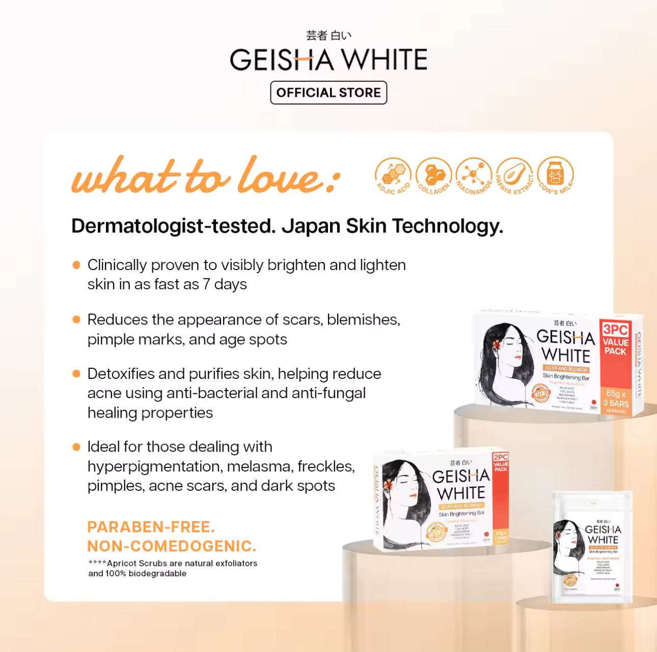 Geisha White Intense Exfoliating Kojic Bar 65gx2