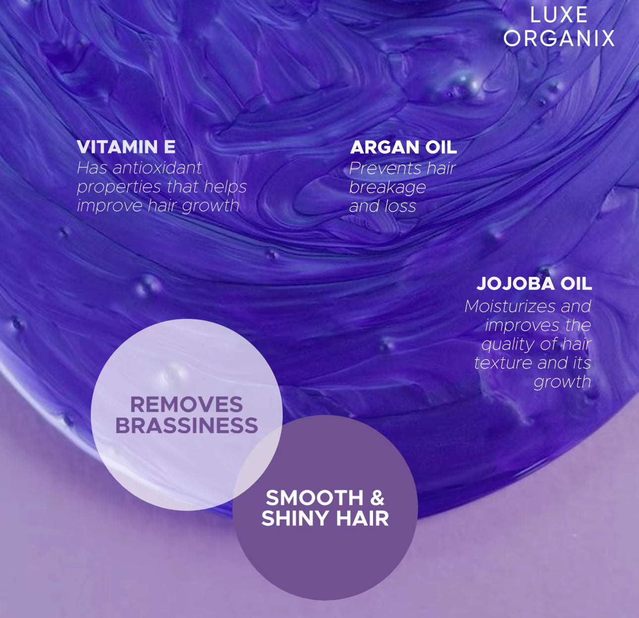 Luxe Organix Bye Brass Purple Conditioner 250ml