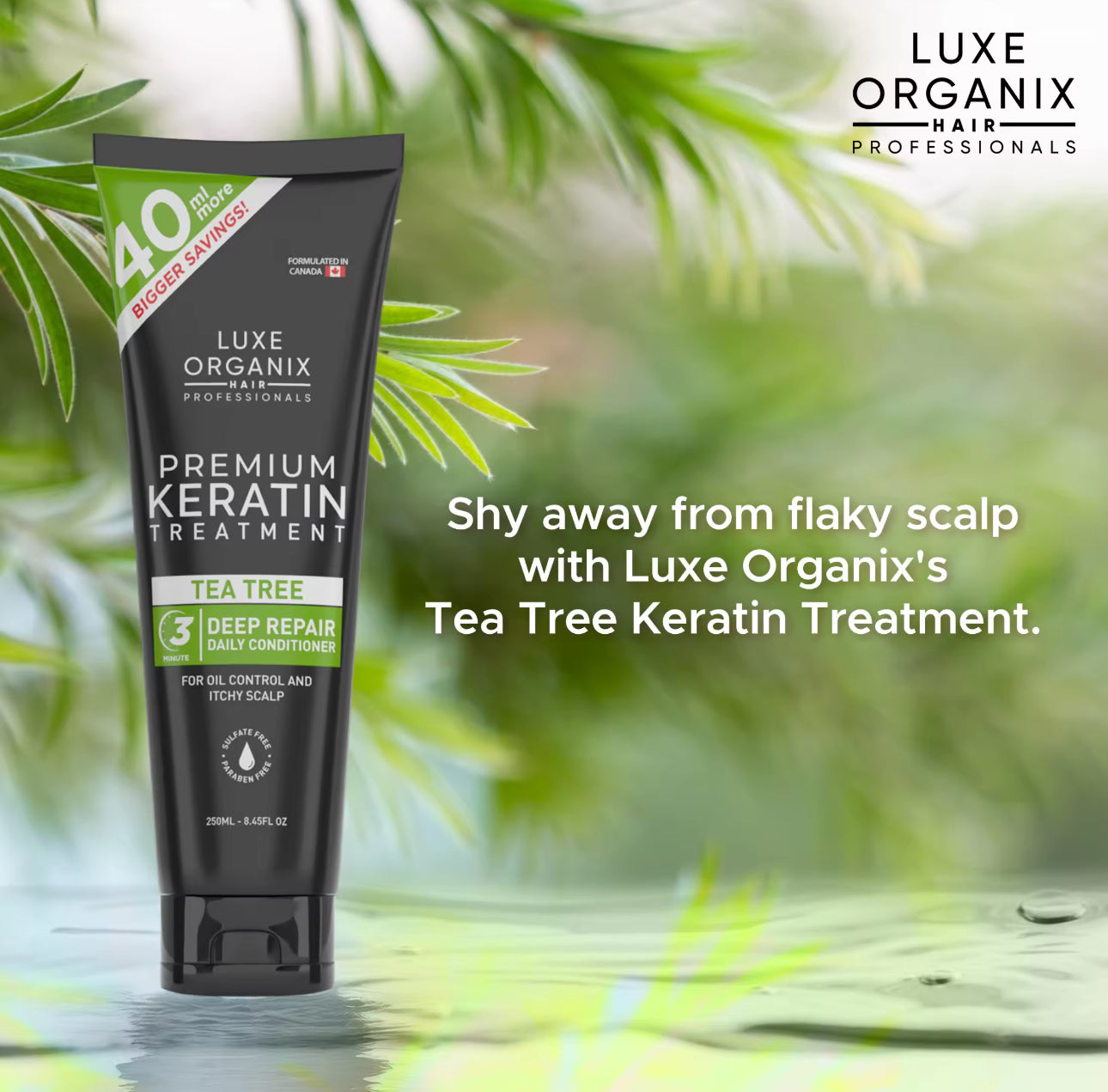 LUXE ORGANIX Premium Keratin Tea Tree Treatment Conditioner 250ml
