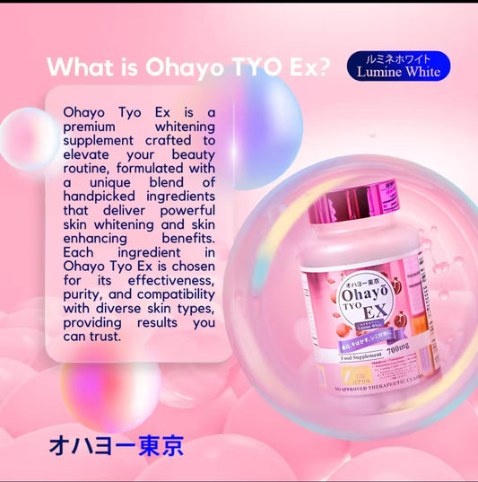 OHAYO TYO Tokyo EX Lumine White 100% MADE IN JAPAN 60 Capsules