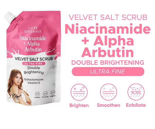 Luxe Organix Niacinamide + Alpha Arbutin Double brightening spa salt 300g