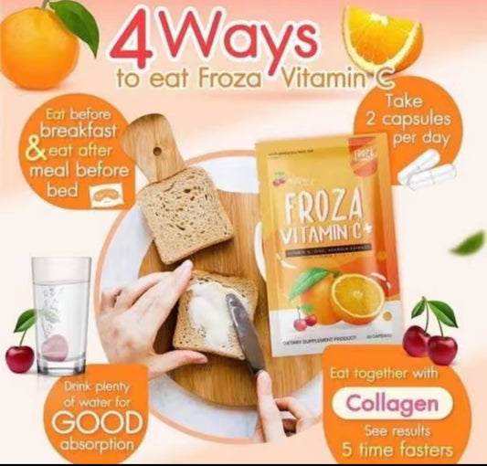 Froza Vitamin C ,Zinc, Acerola Extract| 60 capsules |  Authentic 💯 from Thailand