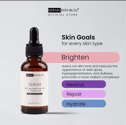 Dermorepubliq 15% L-Ascorbic Acid + E + Ferulic Acid Brightening Formula Serum - 30 mL