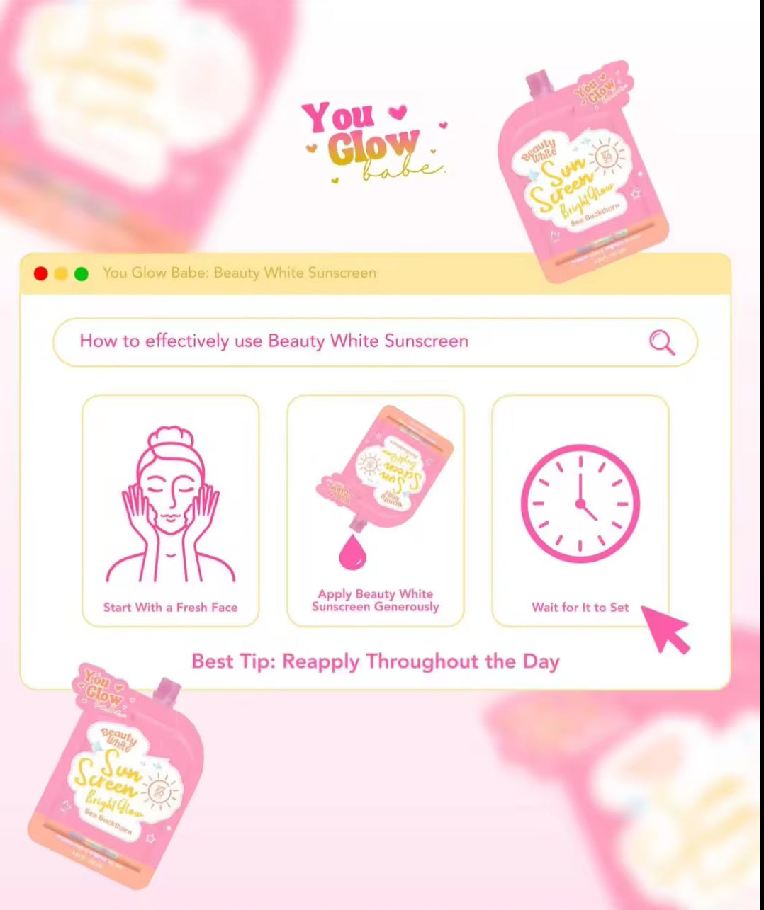 Beauty White Sunscreen by You Glow Babe (solo pack)