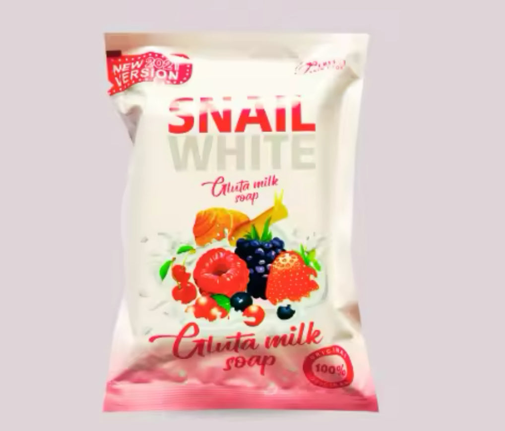 Snail White Gluta milk Soap - Made from Thailand Whitening Toning Hydration Acne Control Anti Aging Brightening