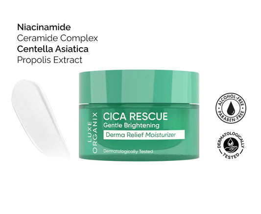 LUXE ORGANIX Cica Rescue Gentle Brightening Derma Relief Moisturizer 50g