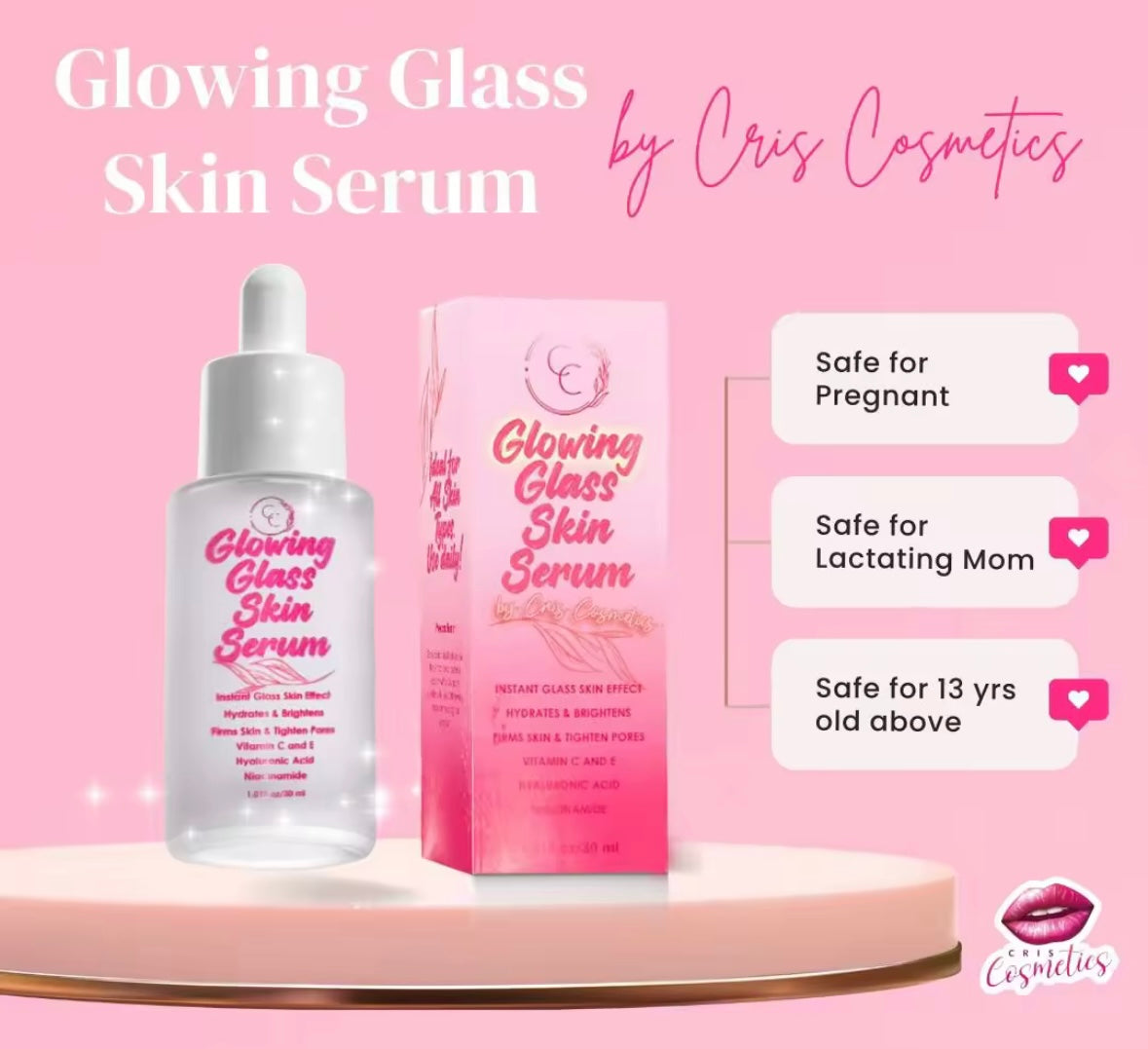 Glowing Glass Skin Serum (GGSS) 50ML by Cris Cosmetics Face Skincare by Cris Clerigo