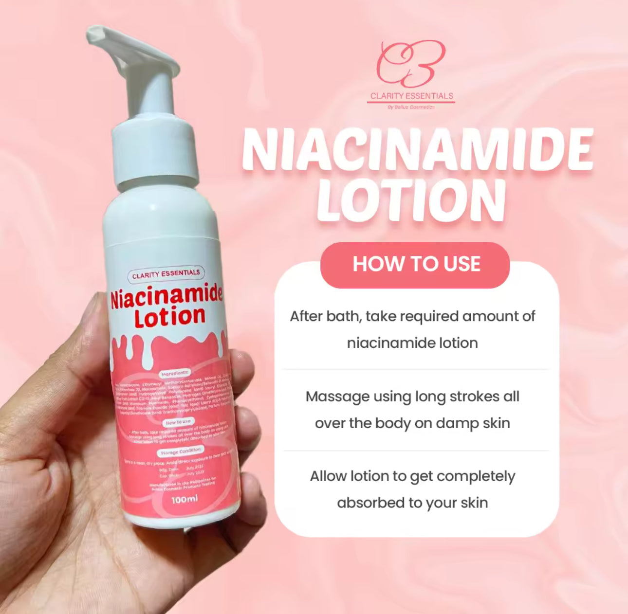 NIACINAMIDE LOTION | CLARITY ESSENTIALS | Body Whitening Lotion