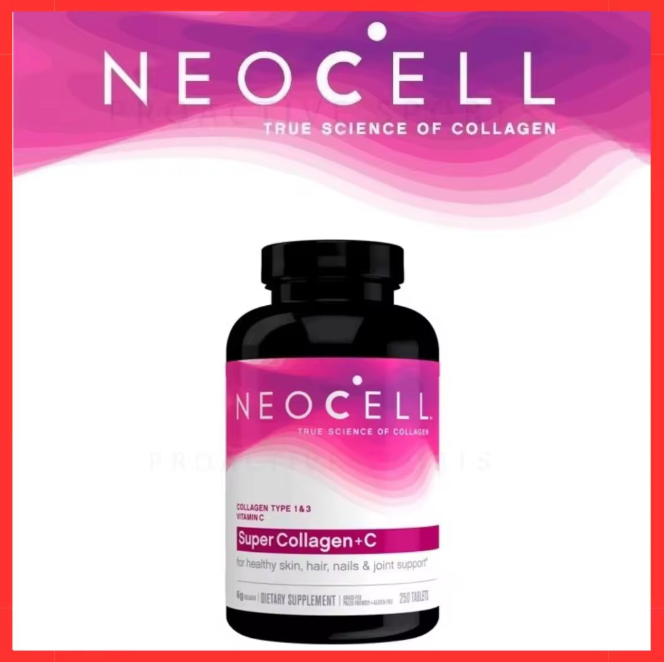 ORIGINAL Neocell Super Collagen+C, Biotin Type 1 and 3, 6000mg plus Vitamin C - 250 Tablets