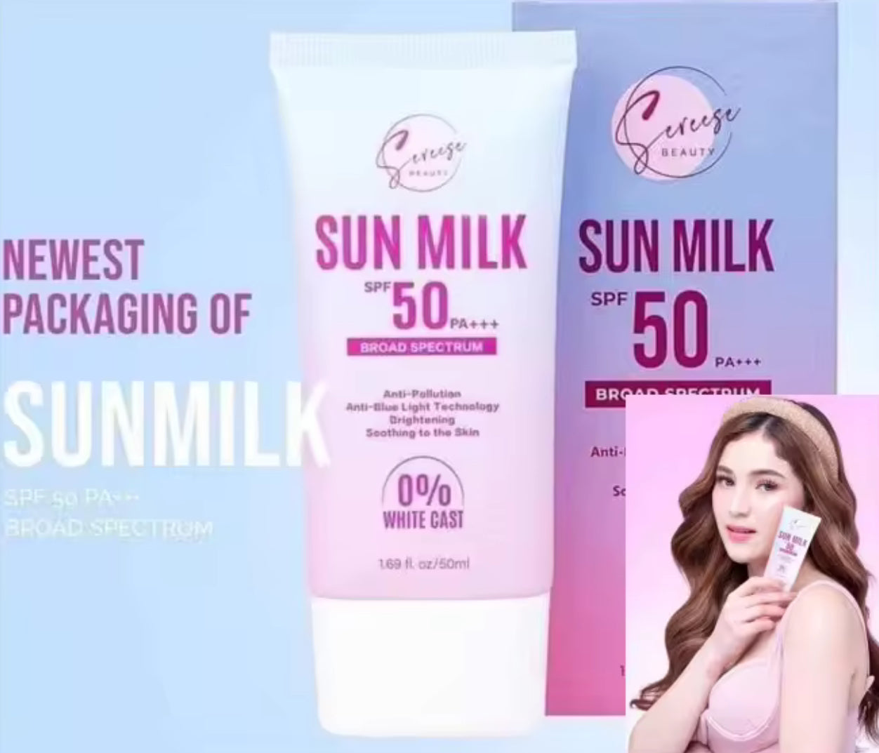 Sereese Beauty Sunmilk Sunscreen Version 2.0 now 50ml