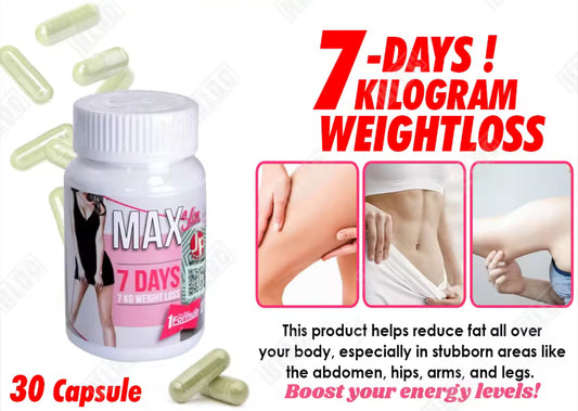 Max Slim 7 Days Diet Slimming Capsule | 30 Capsules | Thailand Product