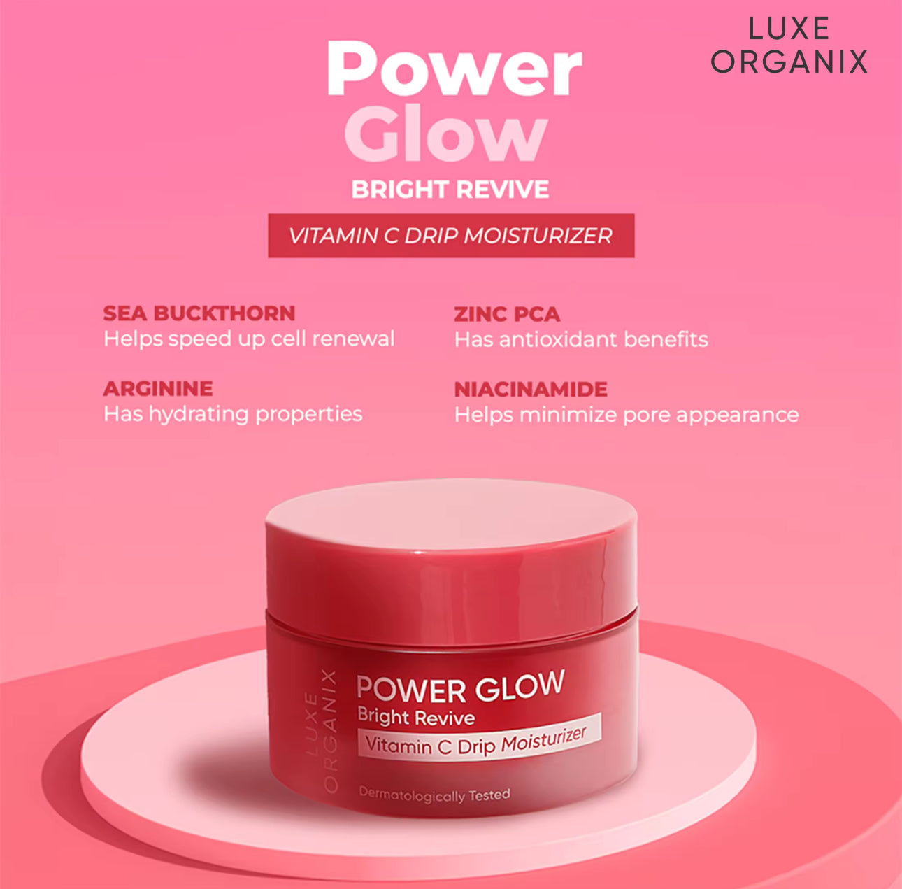 LUXE ORGANIX Power Glow Bright Revive Vitamin C Drip Moisturizer 50g
