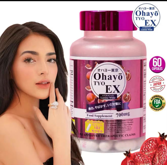 OHAYO TYO Tokyo EX Lumine White 100% MADE IN JAPAN 60 Capsules