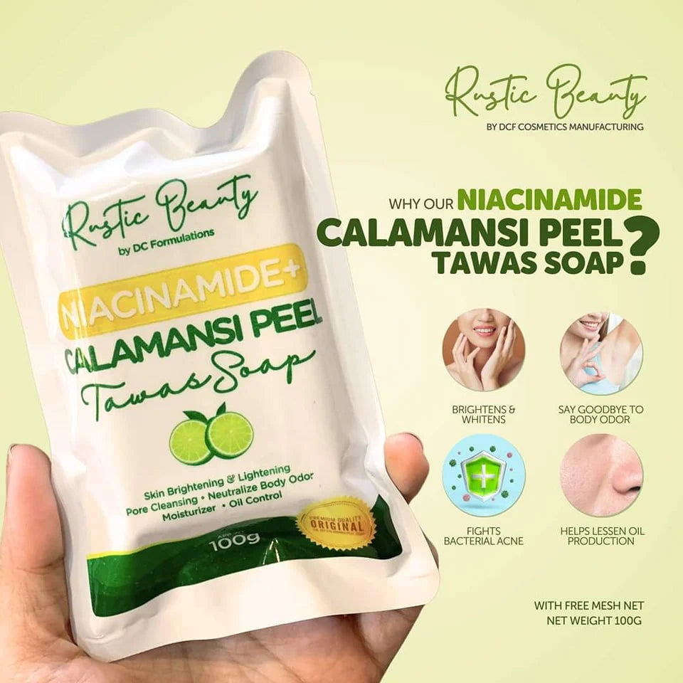 Rustic Beauty Niacinamide + Calamansi Peel Tawas Soap 100g