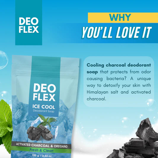 Deo Flex | Underarm Cream 25ml | Powder Fresh 80g | Deodorant soap 100g | Ultra Light Deodorant Spray 60ml | Extreme Deodorant Spray 60ml