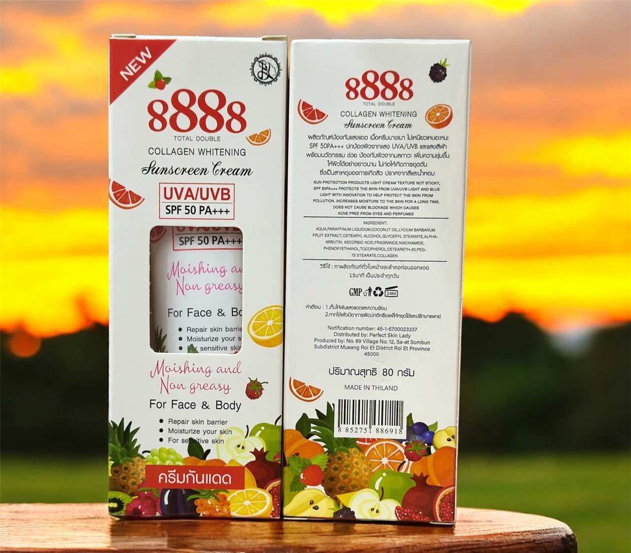 8888 TOTAL DOUBLE COLLAGEN WHITENING sunscreen Cream spf50 PA+++ 80
