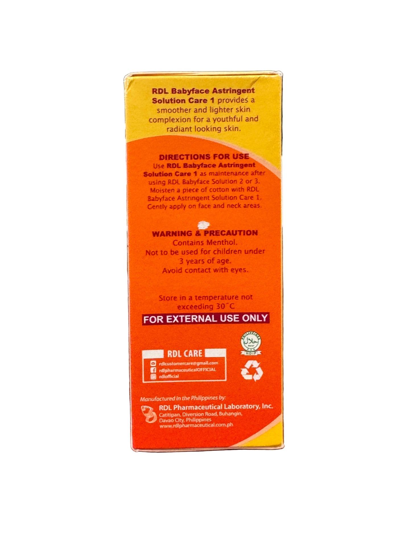 RDL Babyface Solution No. 1 Astringent 60mL