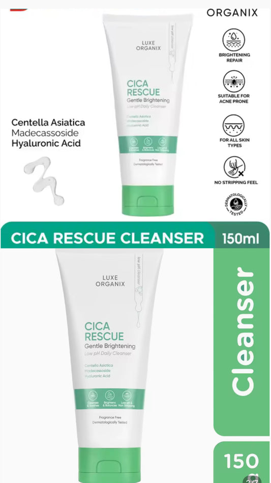 Luxe Organix Cica Rescue Gentle Brightening Cleanser 150g