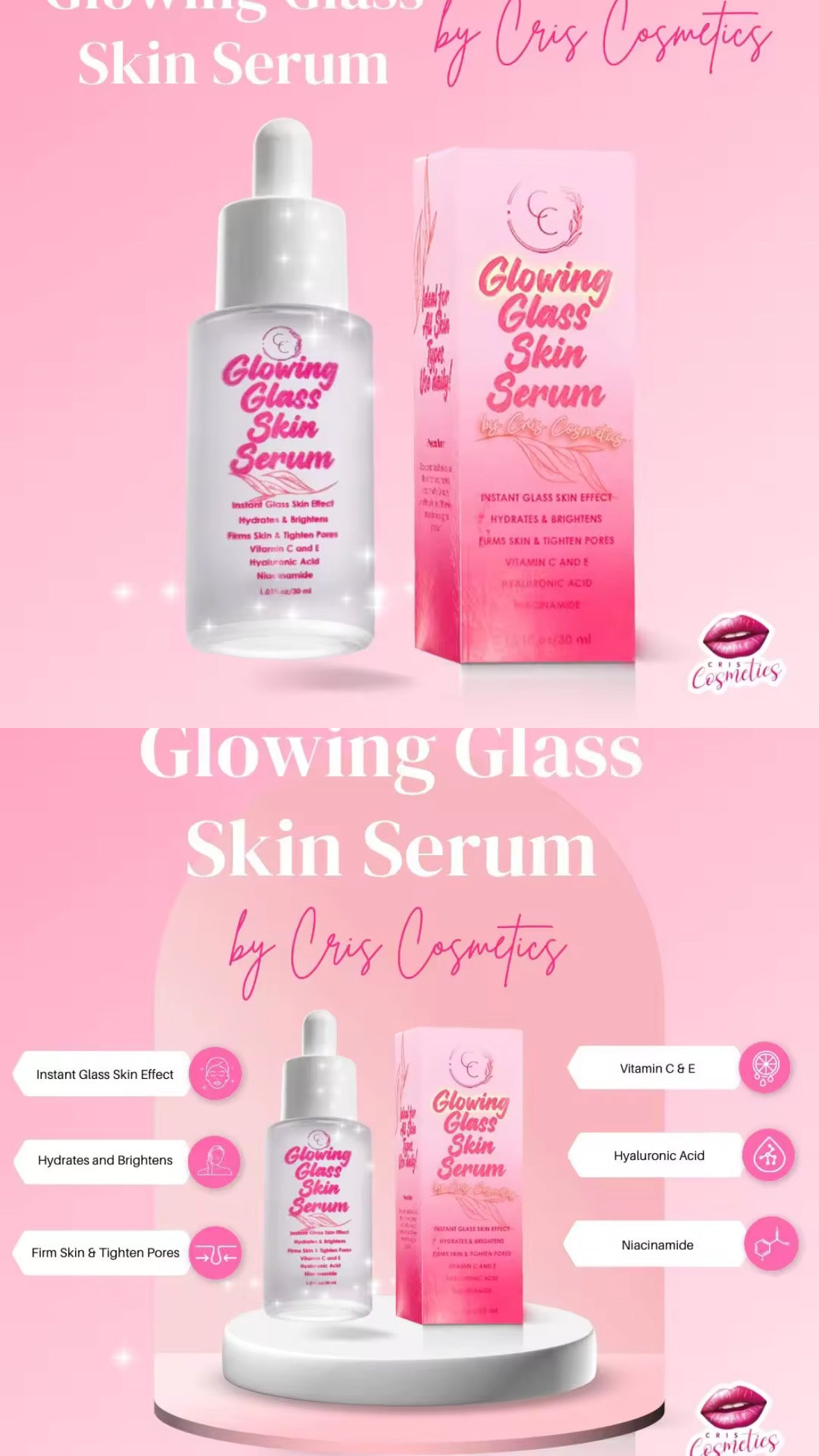 Glowing Glass Skin Serum (GGSS) 50ML by Cris Cosmetics Face Skincare by Cris Clerigo