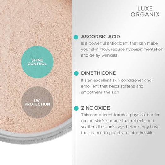 Luxe Organix UV Matte Powder Instant Pore Filter Weightless Sunscreen SPF50 PA++++ translucent