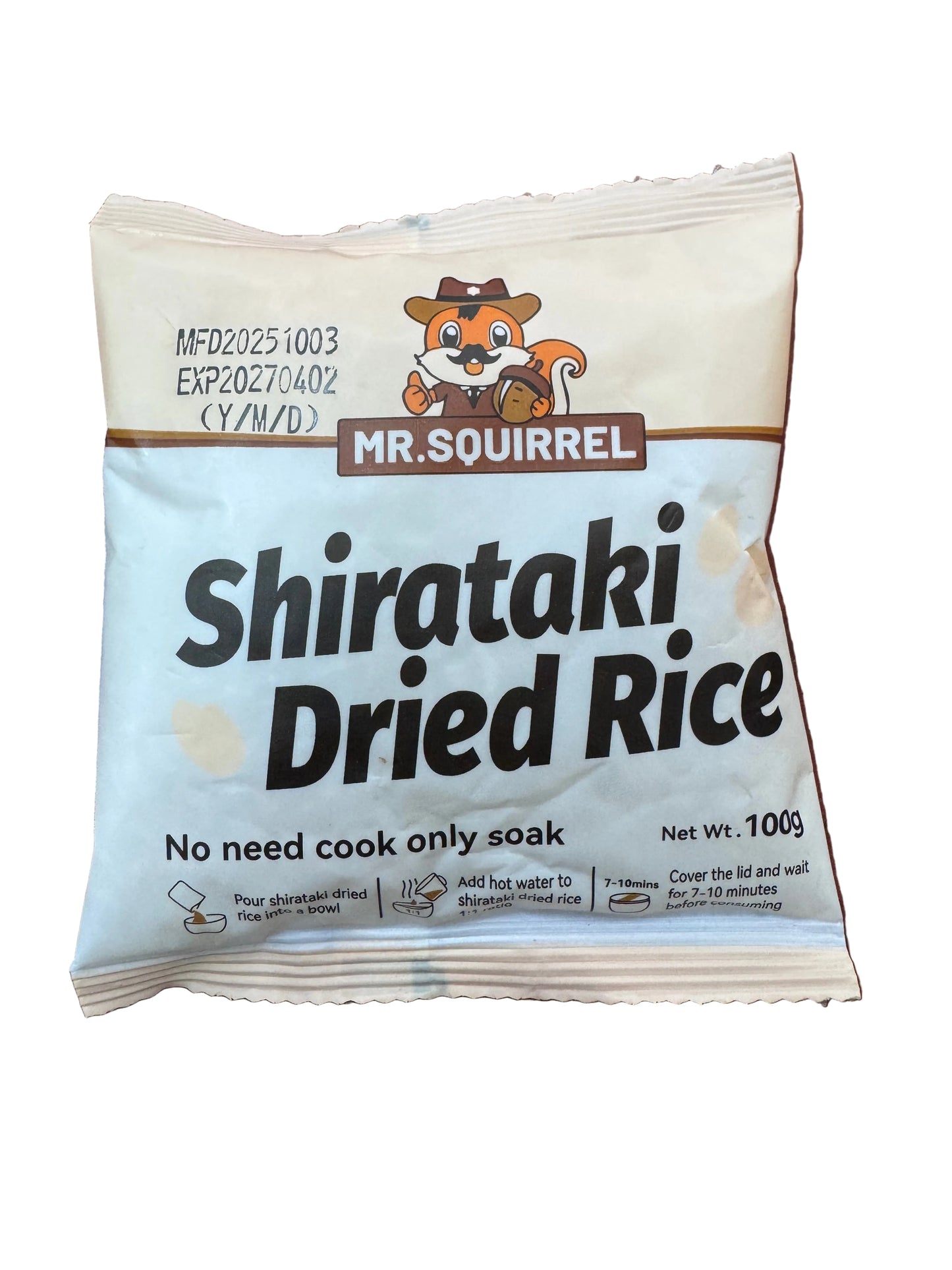 Shirataki Dried Rice | 100g |Mr Squirrel