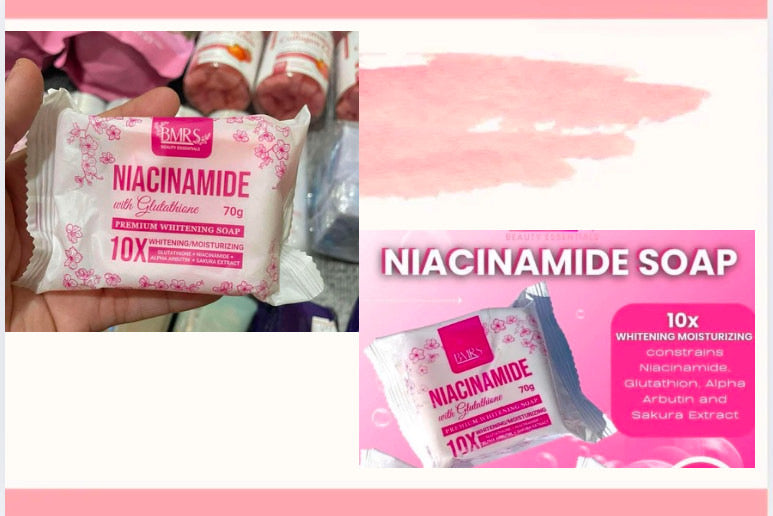 BMRS NIACINAMIDE PREMIUM WHITENING SOAP with GLUTATHIONE 70g