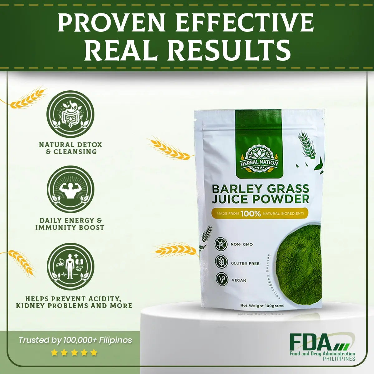 HERBAL NATION BARLEY GRASS JUICE POWDER 100g